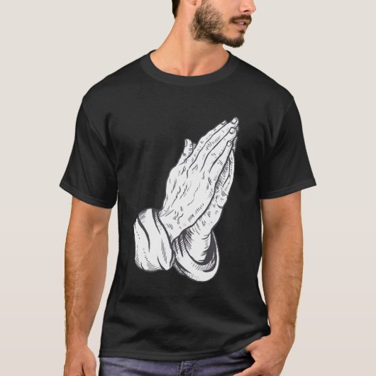 T-shirt Prier Jésus Mains (Devant)