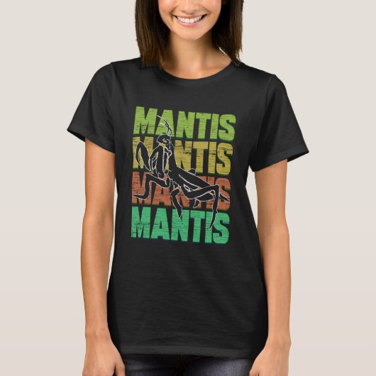 T-shirt Prier Mantis Mot rétro Insectes Catch Repeller (Devant)