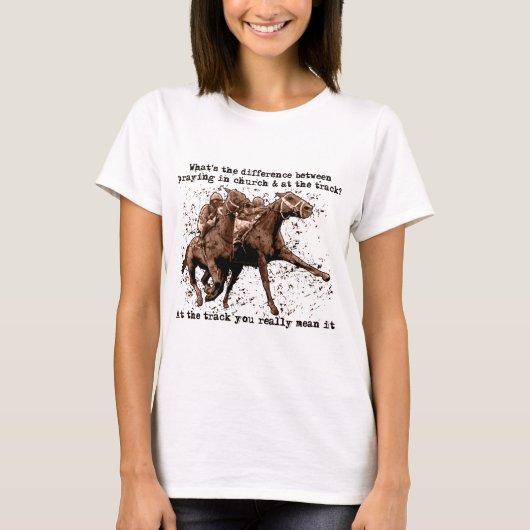 T-shirt Prière aux courses de cheval (Devant)