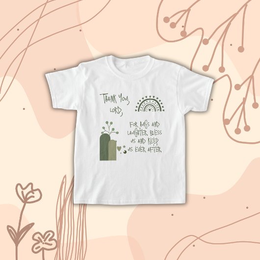 T-shirt Prière chrétienne pour enfants Olive Green |