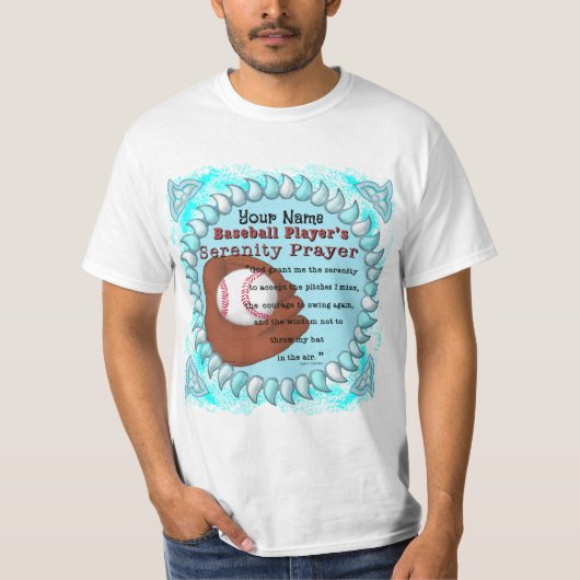 T-shirt Prière de sérénité de baseball (Devant)