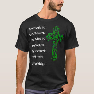 T-shirt Prière de st patrick Irish Green Christian Cross t