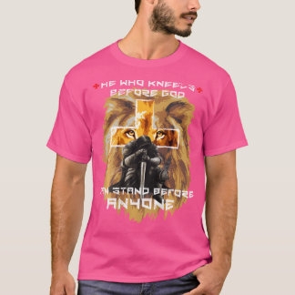 T-shirt Prière Guerrier Lion Judah Christian Cross Back Pr
