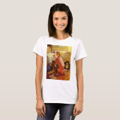 T-shirt Prières au coucher, Fille avec chiot, Religion Vin (Devant entier)