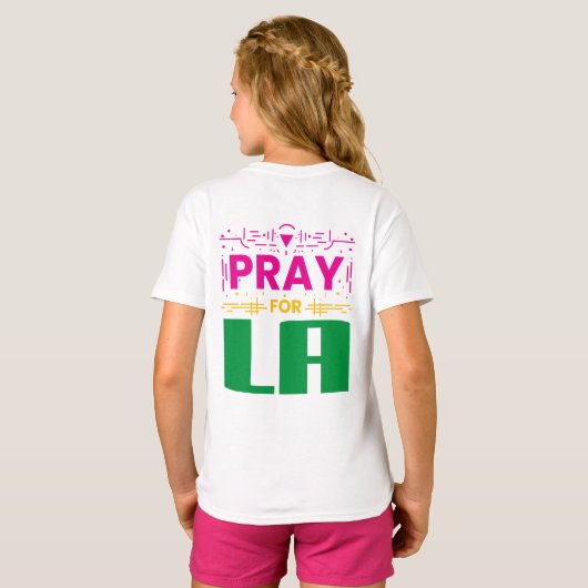 T-shirt Priez pour LA ・ Prière pour Los Angeles Jeter l'or (Dos entier)