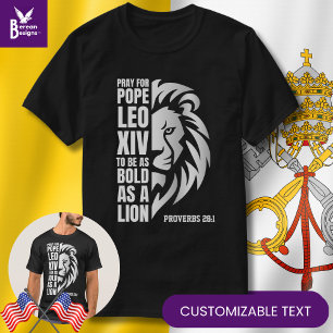 T-shirt Priez pour le PAPE LEO XIV Bold Lion Christian Cat