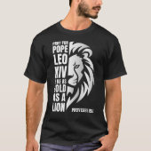 T-shirt Priez pour le PAPE LEO XIV Bold Lion Christian Cat (Devant)