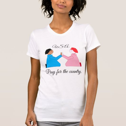 T-shirt Priez pour le pays : Blanc (Devant)