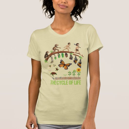 T-shirt Primats d'évolution de la vie à équiper, papillon (Devant)