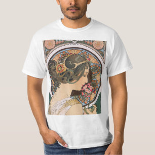 T-shirt Primrose by Mucha - Vintage Floral Art Nouveau