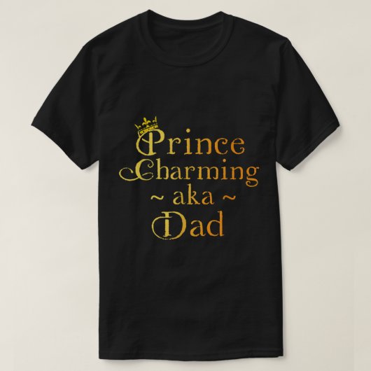 T-shirt Prince Charming Papa Chemise Couronne Anniversaire (Design devant)