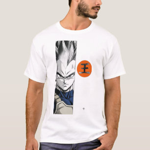 T-shirt Prince Vegeta Manga Panneau Graphique Portrait Noi