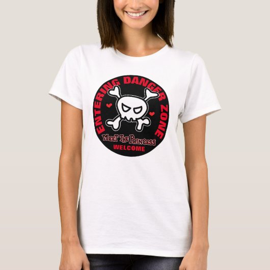 T-shirt Princess Warning Danger Zone (Devant)