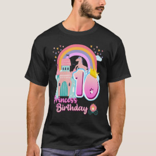 T-shirt Princesse 10e anniversaire Horse Rainbow Castle Bi