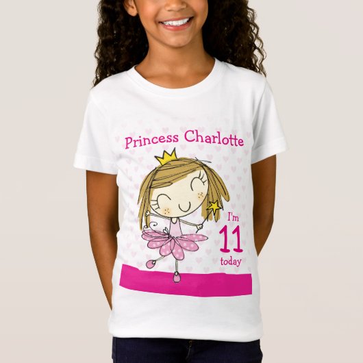 T-Shirt Princesse 11ème anniversaire de l'âge 11 de (Devant)