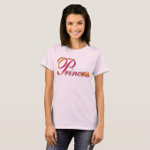 T-shirt Princesse 3D Rose & Or (Devant entier)