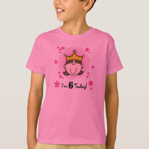 T-shirt Princesse 6ème anniversaire de brune