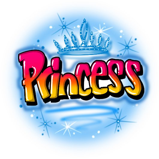 T-shirt princesse Airbrush personnalisée