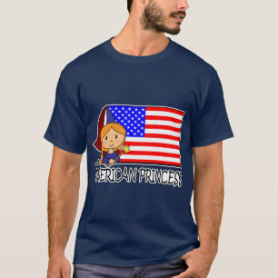 T-shirt Princesse américaine mignonne Flag de clipart