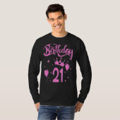 T-shirt Princesse Anniversaire Fille 21 ans Thématique Pri (Devant entier)