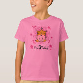 T-shirt Princesse blonde 5ème anniversaire (Devant)