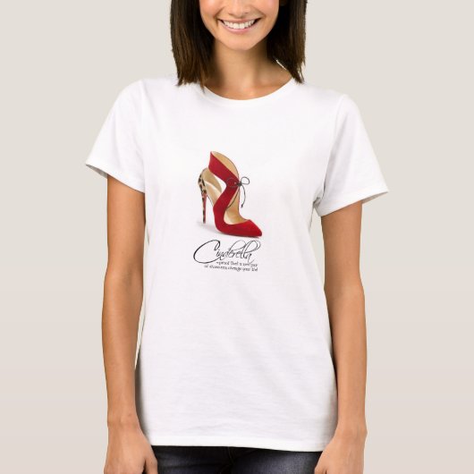 T-shirt Princesse Cendrillon Citation Red Leopard Chaussur (Devant)