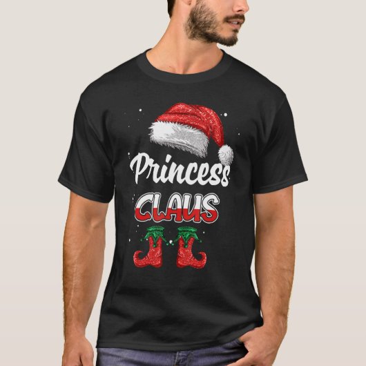 T-shirt Princesse Claus Pyjama de Noël Famille Corresponda (Devant)
