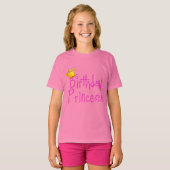 T-shirt Princesse d'anniversaire avec Couronne d'or (Devant entier)