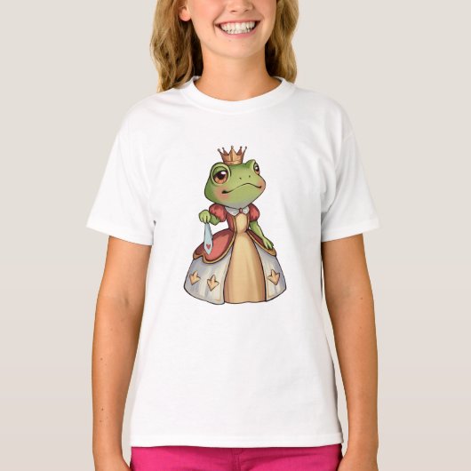T-shirt princesse de grenouille dans un avec une couronne  (Devant)