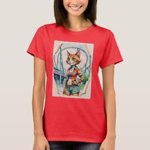 T-shirt Princesse de Parc à Thèmes Montagnes Russes Chat