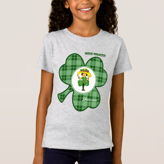 T-Shirt Princesse d'Irlande | Nom personnalisé Saint Patri (Devant)