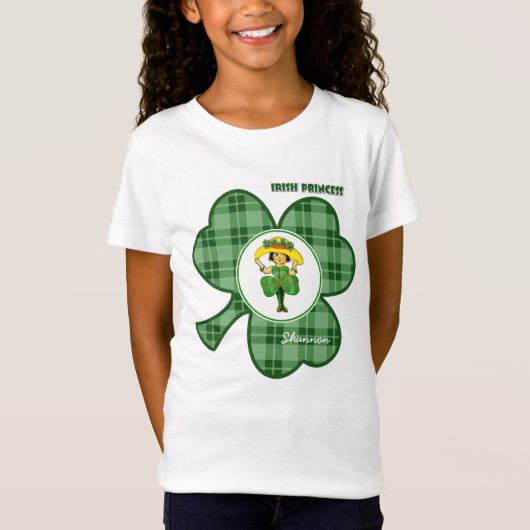 T-Shirt Princesse d'Irlande | Nom personnalisé Saint Patri (Devant)