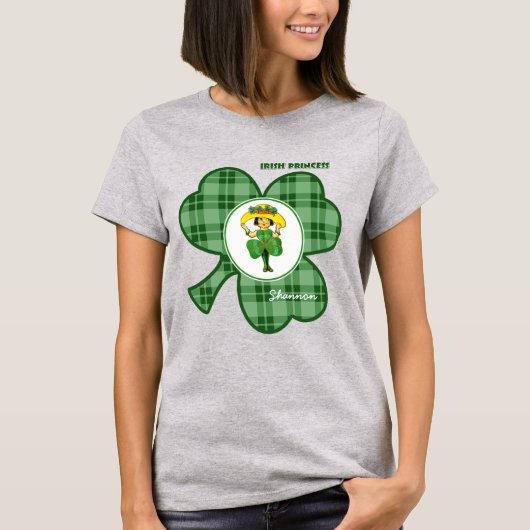 T-shirt Princesse d'Irlande | Nom personnalisé Saint Patri (Devant)