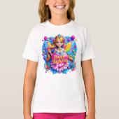 T-shirt Princesse Fairy avec baguette scintillante Illustr (Devant)