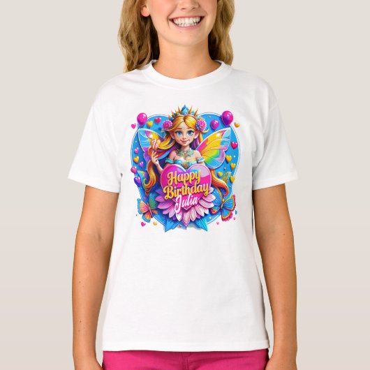 T-shirt Princesse Fairy avec baguette scintillante Illustr (Devant)