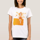 T-shirt Princesse Fée d'automne avec Feuilles orange et Co (Devant)