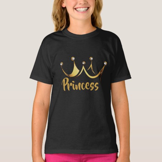 T-shirt Princesse Gold Crown (Devant)