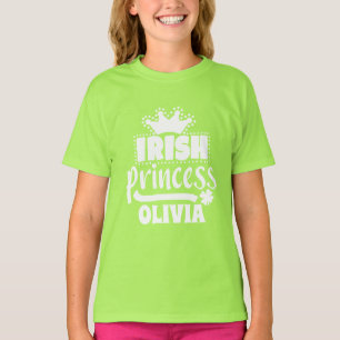T-shirt Princesse Irlandaise Couronne Nom personnalisé T-