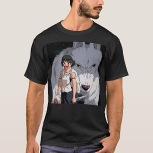 T-shirt Princesse Mononoke Draw Wolf