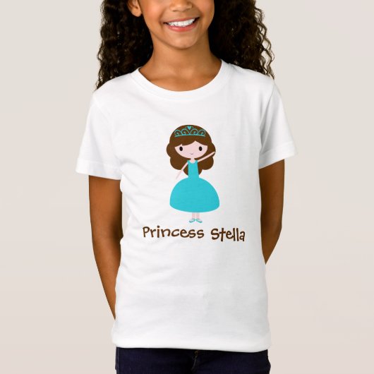 T-Shirt Princesse personnalisée - Teal (Devant)