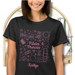 T-shirt Princesse Pilates Rose Amusante Nom de Coquette Wo