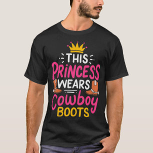 T-shirt Princesse Porte Des Boots De Cowboy Des Filles De