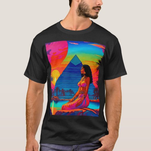 T-shirt Princesse psychédélique à pyramide rose (Devant)