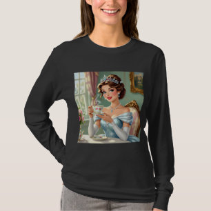 T-shirt Princesse sophistiquée avec une couronne et une ro