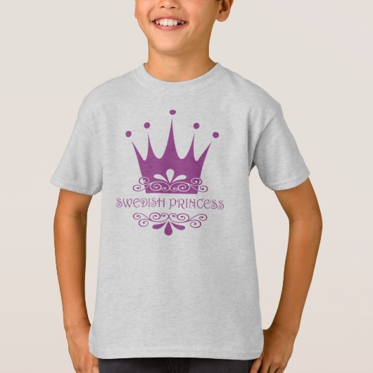 T-shirt Princesse suédoise jolie en petite fille rose (Devant)