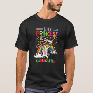 T-shirt Princesse Va À La Maternelle Unicorne
