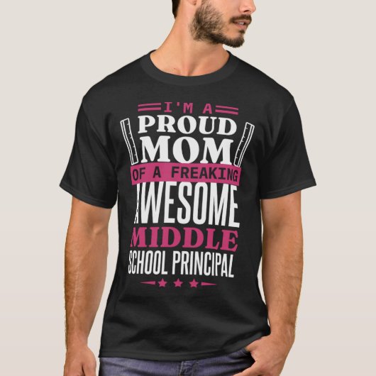 T-shirt Principal Mom for Middle School Principal Mother (Devant)