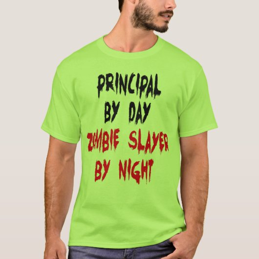 T-shirt Principal Zombie Joke (Devant)