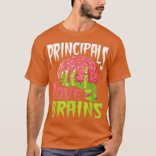 T-shirt Principaux de l'école Amour Cerveaux Zombie Enseig