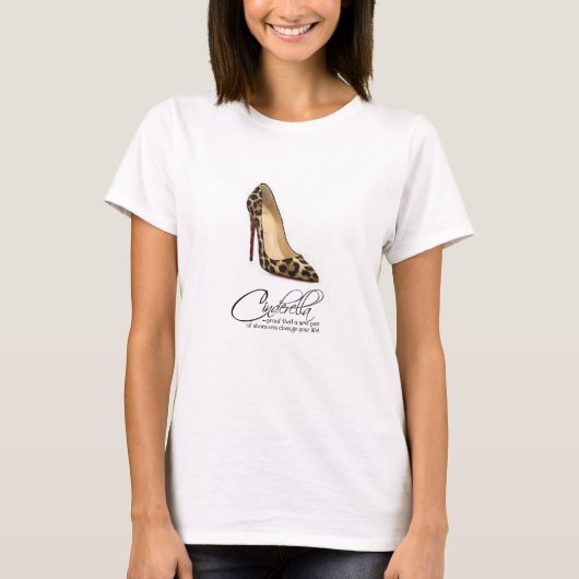 T-Shirt Prinses Assepoester Luipaard Schoenen Quot (Voorkant)